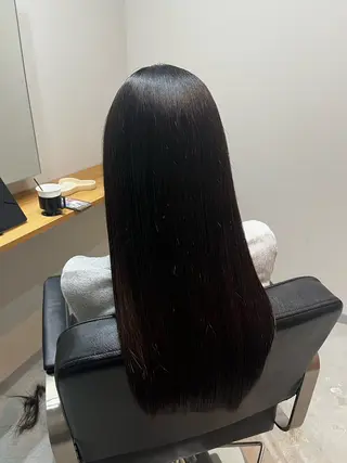 ロング omaフクダ 縮毛矯正/艶髪カラーのヘアスタイル