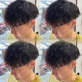 ミディアム メンズ 焼津メンズパーマ特化 大石雄生のヘアスタイル