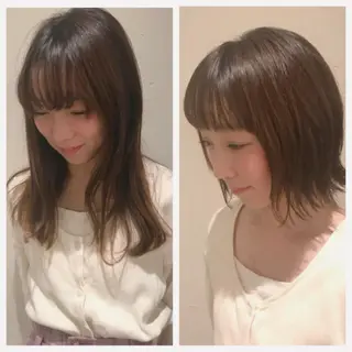 ショート カラー ヘアアレンジ オリーブ透明感カラー 表参道/MIKUのヘアスタイル