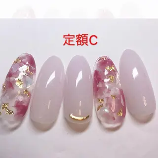 セミロング ネイル 長さ出し専門 nynaのネイルデザイン