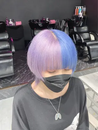 ミディアム カラー パーマ ヘアアレンジ メンズ キッズ ネイル マツエク・マツパ アイブロウ ハイトーン/ピンク 💗モモ໒꒱のヘアスタイル