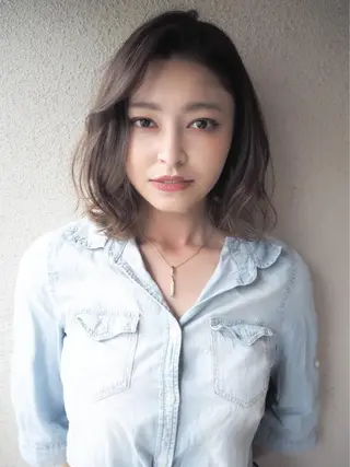 ミディアム カラー SHE. hairdesignのヘアスタイル