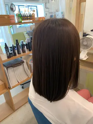 セミロング カラー 【髪質改善】【美髪】 【ツヤ髪】ほしのちりのヘアスタイル