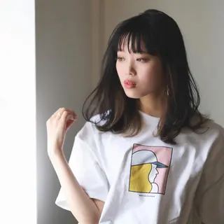 セミロング カラー h a k u 大倉 卓人のヘアスタイル