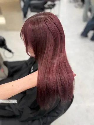 ロング カラー ヘアアレンジ 🩶学生指名No.1 レッド・ボルドー🩶のヘアスタイル