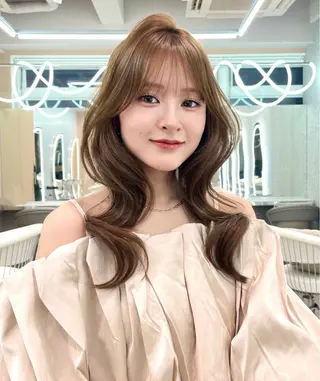 セミロング カラー 美髪矯正 ブリーチな しダブル🍒❤ゆうきのヘアスタイル