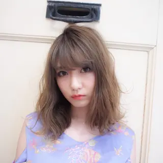 ミディアム カラー パーマ 🌈髪質改善💕 縮毛矯正✨青木まで✨のヘアスタイル