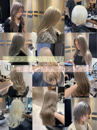 カラー miko🪽地毛風/ ハイトーン/レイヤーのヘアスタイル