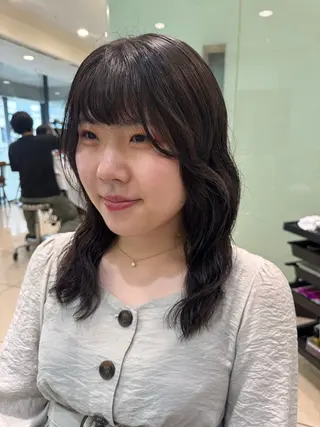 ミディアム コテ巻き風/ボブ パーマ🌼杉田 萌恵のヘアスタイル