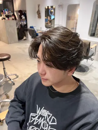 ミディアム パーマ メンズ メンズカットパーマ ✂️ JOYAのヘアスタイル