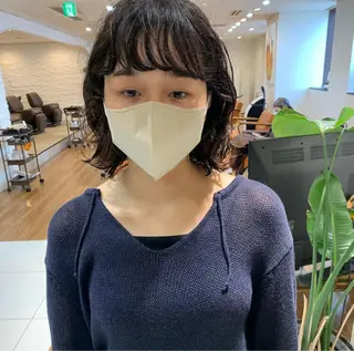 ミディアム 古沢 新のヘアスタイル