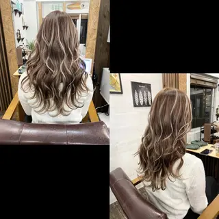 セミロング カラー ✯カラー&編み込み エクステ✯池田智博✯のヘアスタイル