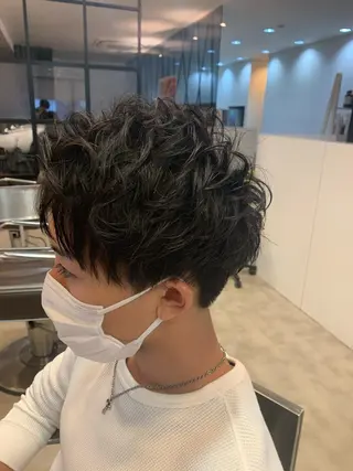ショート メンズ メンズパーマ/難波/ 心斎橋　室園亮佑のヘアスタイル