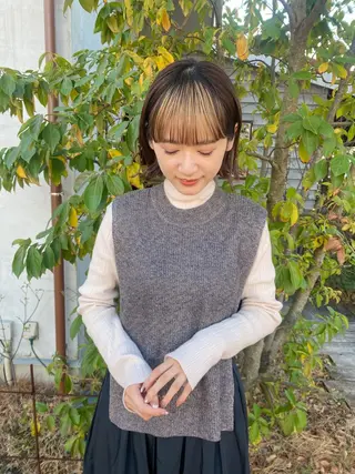 ショート カラー レイヤー/韓国ヘア 杉浦結梨のヘアスタイル