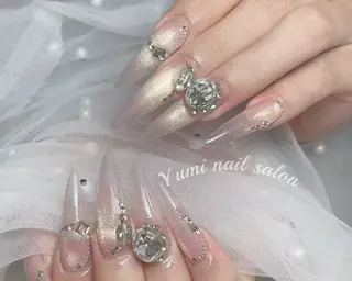 ネイル yumiジェル& チップ長さだしのネイルデザイン