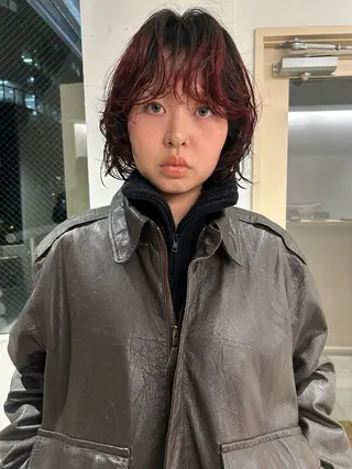 ミディアム ケアパーマ/ケアブリ ーチdaisukeのヘアスタイル