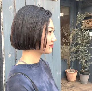 ショート カラー ブリーチ、パーマ 西部笑のヘアスタイル