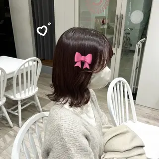 ミディアム 𝑴𝒊𝒌𝒖💝 透明感モテカラーのヘアスタイル