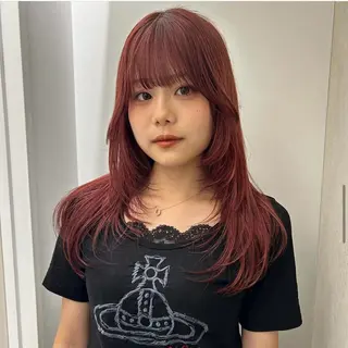 ロング カラー ハイトーン/レイヤー nail 百咲💌のヘアスタイル