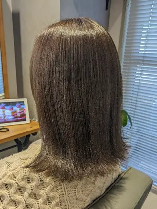 ミディアム カラー ヘアアレンジ 小國 綾かのヘアスタイル