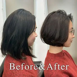 ショート カラー 顔周りレイヤー/ボブ 銀座✨中野まさひろのヘアスタイル