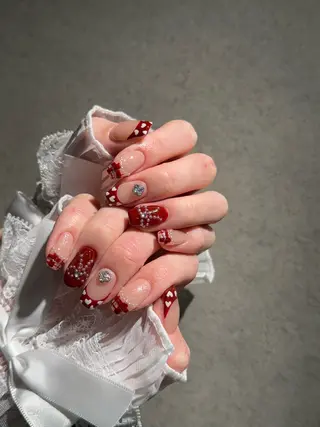 ネイル I-nailロング /ワンホン/キラキラのネイルデザイン