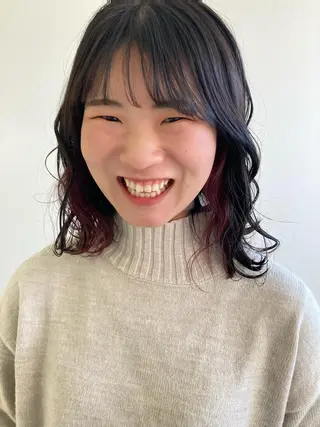 セミロング カラー nono/パーマ /顔まわりカット🐈のヘアスタイル