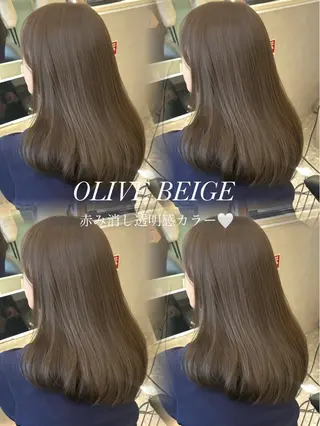 セミロング カラー ヘアアレンジ fumika🎀 ベージュのヘアスタイル