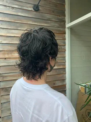 ミディアム パーマ メンズ 竹内 康浩のヘアスタイル