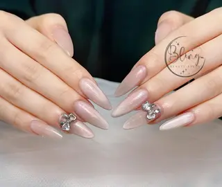 ロング 波 なみのネイルデザイン