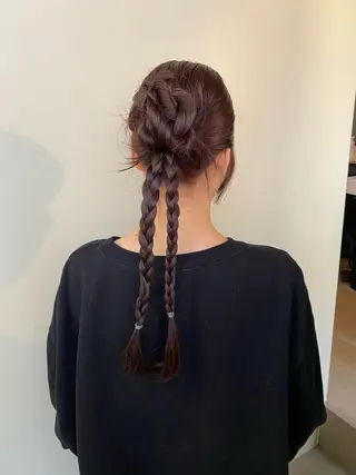 ロング カラー ヘアアレンジ NIKO/名古屋/ 伏見/花屋併設のヘアスタイル