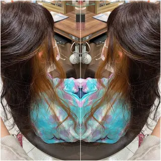 ロング カラー 全席個室　暖色カラー Zina松園優香🌸のヘアスタイル