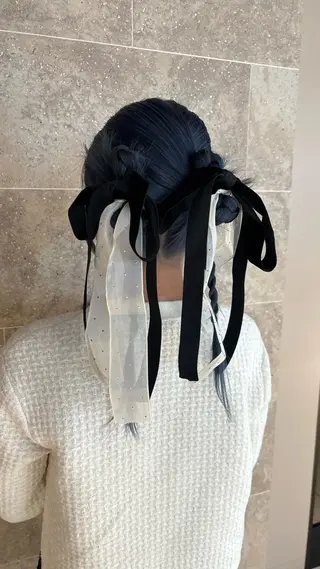 セミロング ヘアアレンジ seri💜艶カラー 💖ヘアアレンジのヘアスタイル