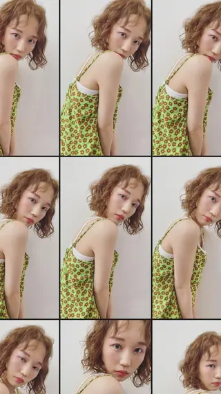 ミディアム パーマ tomo🍒パーマ ハイトーン似合わせのヘアスタイル