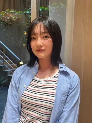 ミディアム コテ巻き風/ボブ パーマ🌼杉田 萌恵のヘアスタイル