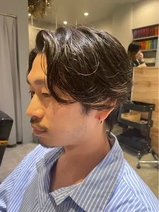 ミディアム メンズ 藤崎百道メンズカット Zina/森井唯央のヘアスタイル