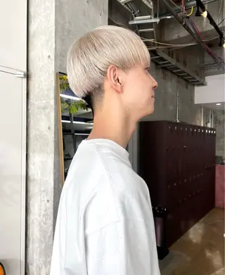カラー メンズ 暖色カラー/オリーブ /ミニボブ/白柳美空のヘアスタイル