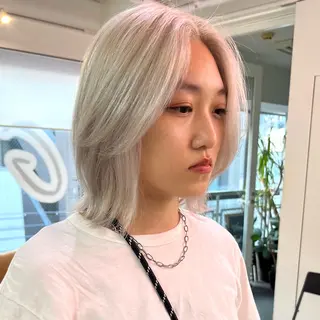 ショート カラー パーマ ヘアアレンジ メンズ 🧨ブリーチー×ボブ レイヤー💎じゅえるのヘアスタイル