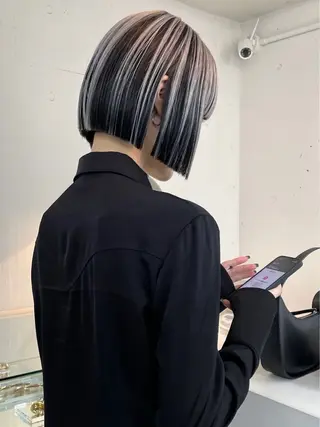 ミディアム カラー stén所属・HARUKA/原宿 ハイトーン/レイヤーのヘアスタイル