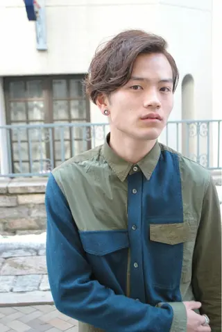 ショート カラー パーマ メンズ iLu.所属・川俣 洋仁のヘアスタイル