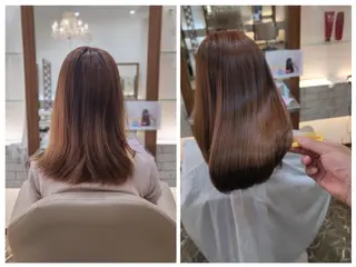 セミロング カラー 髪質改善⭐️⭐️⭐️ コワフェルドエクセルのヘアスタイル