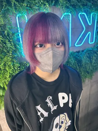 ミディアム カラー 個性派ウルフ/メンズ /ブリーチ/渋谷のヘアスタイル