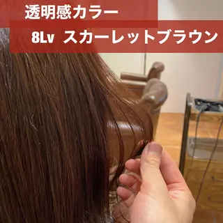 ミディアム カラー ブリーチなし✨艶髪 カラー𓃲YAGIのヘアスタイル