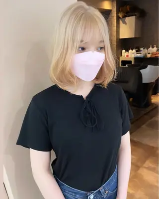 ショート rina／ベージュ ワンホン/韓国ヘアのヘアスタイル