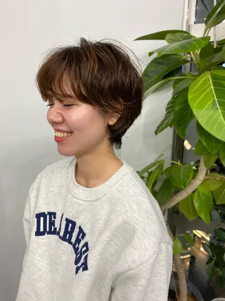 ショート カラー パーマ ヘアアレンジ レイヤー/メンズ🥑 マエダアズミ🥑のヘアスタイル