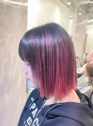 セミロング カラー ヘアアレンジ 🎗 💖井上 竜 ブリーチ指名No.1のヘアスタイル
