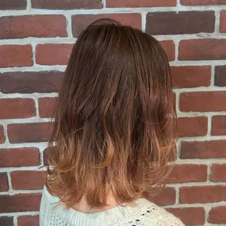 ミディアム カラー パーマ さかい なつみのヘアスタイル