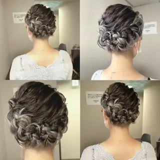 ミディアム ヘアアレンジ 松井那津子 /ハイライトブリーチのヘアスタイル