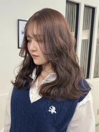 セミロング カラー パーマ ヘアアレンジ 河相 美玖のヘアスタイル