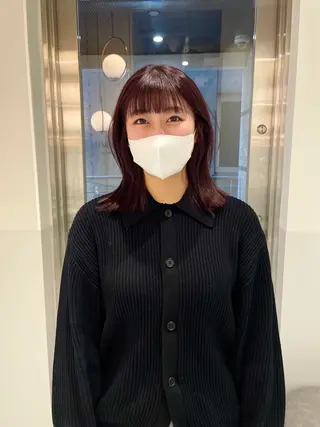 ミディアム カラー ヘアアレンジ satsuki 暖色・ブラウンカラーのヘアスタイル